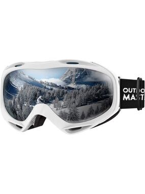 Snowboard Ski Goggles Over Glasses Men, Women & Youth 100% UV Protection & Pouch